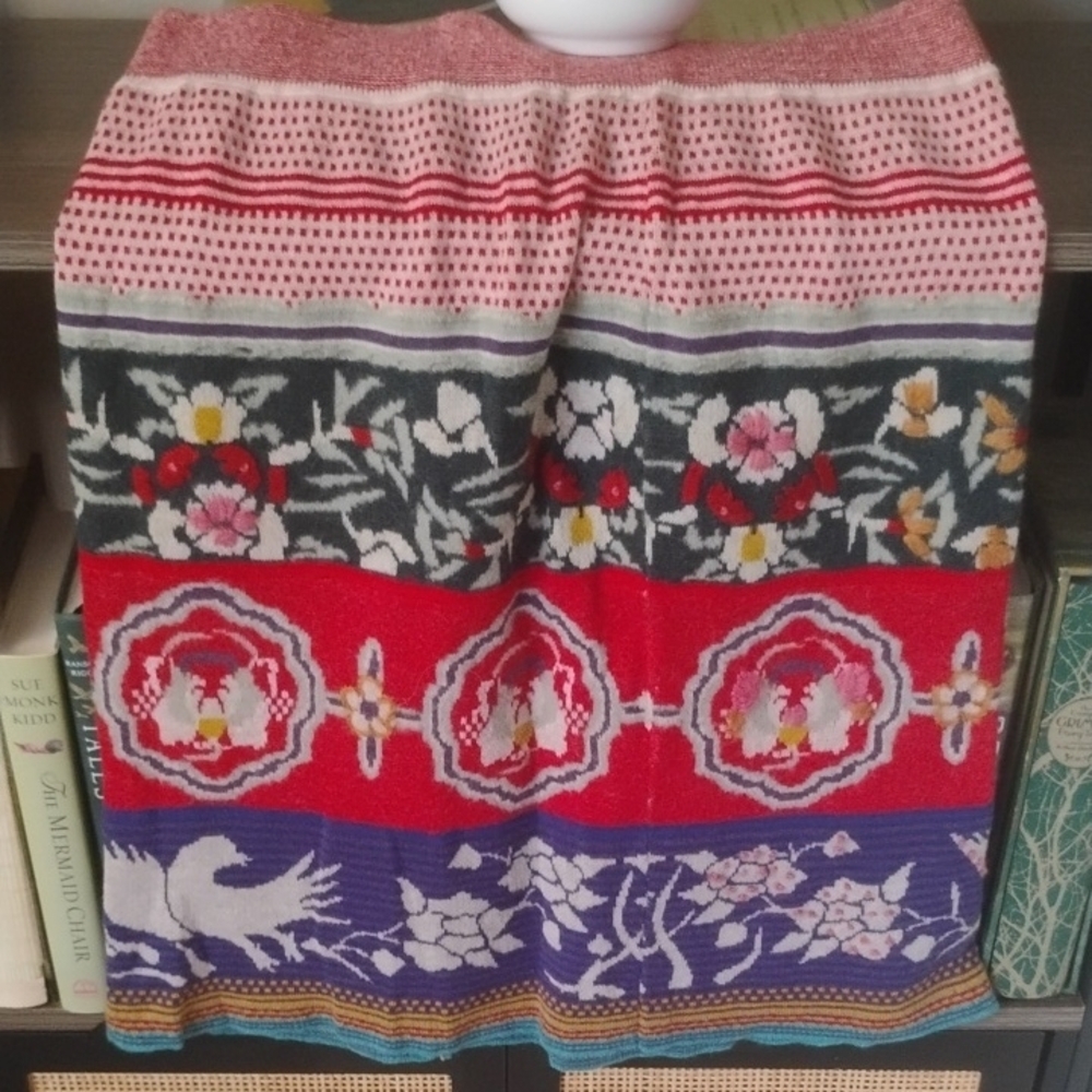 RARE Moth Anthropologie Embroidered Sweater Skirt